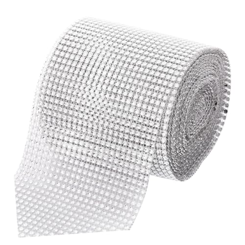 UTHCLO Rhinestone Band Reihig Silber Glitzerndes Dekoband für Hochzeitstorte Geburtstagsdeko und Festliche Anlässe Flexibel Zuschneidbar für Handy Tasche und Heimdekoration von UTHCLO