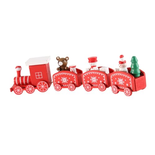 UTHCLO Weihnachtszug Holzornament Rote Zugfigur als Kuchenornament und Partydekoration für Geburtstagstisch und festliche Anlässe von UTHCLO
