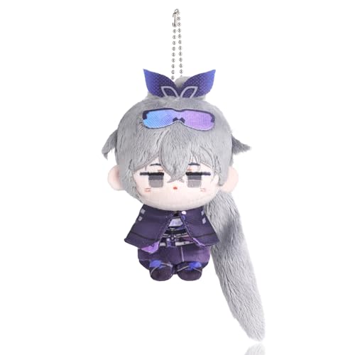 UTIEHD Honkai Star Rail Plüsch-Schlüsselanhänger, süße 10cm Sammelpuppen - Kompakte Größe für Taschen und Schlüssel für Fans (Silver Wolf) von UTIEHD
