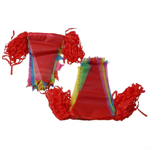UTTASU Bunte Dreiecksflaggen, für den Außenbereich, Hochzeit, Party, Dekoration, 100 m lange Wimpelkette (22 x 32 cm), JI1PZ9TLVPZIU949FJE0 von UTTASU