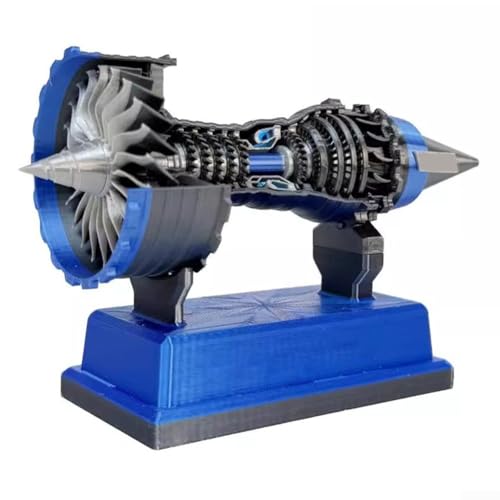 Funktionales TR900 Turbofan-Motormodell mit leisem Trägheitsmotor und LED-Licht für Elektronik-Enthusiasten (blau) von UTTASU