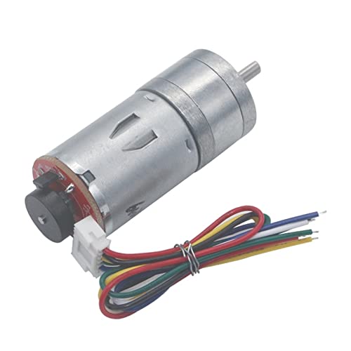 UTTDP Gleichstrom-Getriebemotor JGA25-370 mit hohem Drehmoment und Encoder – Miniatur-Getriebemotor mit Einstellbarer Geschwindigkeit for Robotik und Heimwerkerprojekte(620RPM 6v) von UTTDP