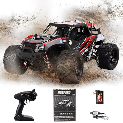 UUE Ferngesteuertes Auto, 2,4 GHz 1:18 Ferngesteuerter Monstertruck, 4WD 30+ km/h Hobby Offroad RC Auto, RC Offroad Elektrofahrzeug RTR mit 7,4 V Batterie für Kinder und Erwachsene von UUE