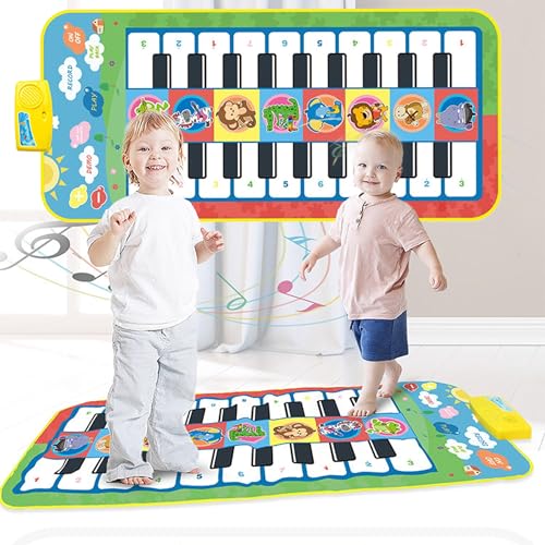 UUE Musikmatte, Faltbare Tanzmatte, Spielzeug-Musikinstrument mit 8 Soundeffekten, Klaviermatte mit 10 Liedern, Kids Piano mit Aufnahmefunktion, für Jungen, Mädchen, 4-6Jahre UUE Musikmatte, Faltbare Tanzmatte, Spielzeug-Musikinstrument mit 8 Soundeffekten, Klaviermatte mit 10 Liedern, Kids Piano mit Aufnahmefunktion, für Jungen, Mädchen, 4-6Jahre von UUE