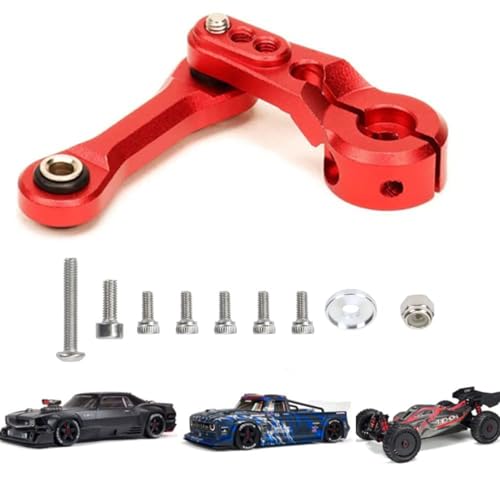 Aluminium 25t Servo Horn & Lenkgestänge Upgrades Teil für Arrma 1/7 Infraction Felony Limitless 1/8 Kraton Notorious Outcast Talion und EXB Cars AR340061 AR330230 (rot) von UURCSKY