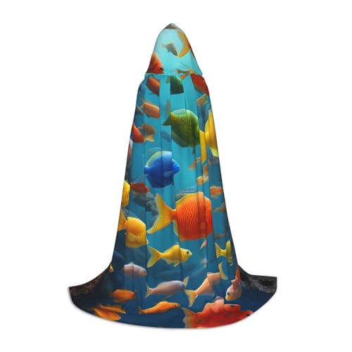 UVBDF Farbenfrohes Fisch-Kostüm, Kapuzenumhang, Cosplay, Umhang, Zubehör, Karnevals-Must-Have UVBDF Farbenfrohes Fisch-Kostüm, Kapuzenumhang, Cosplay, Umhang, Zubehör, Karnevals-Must-Have von UVBDF