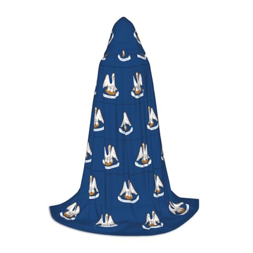 UVBDF Louisiana State Flag Halloween-Kostüm mit Kapuze, Umhang, Cosplay, Umhang mit Umhang, Accessoire, Karnevals-Must-Have von UVBDF