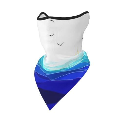 UVBDF Ocean Waves Segelboot mit Vögeln Maritim Face Cover Schal Atmungsaktiv für Laufen Camping Klettern von UVBDF