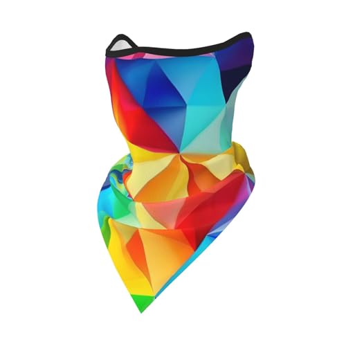 UVBDF Regenbogen Geometrische Gesichtsbedeckung Schal Atmungsaktiv für Laufen Camping Klettern von UVBDF