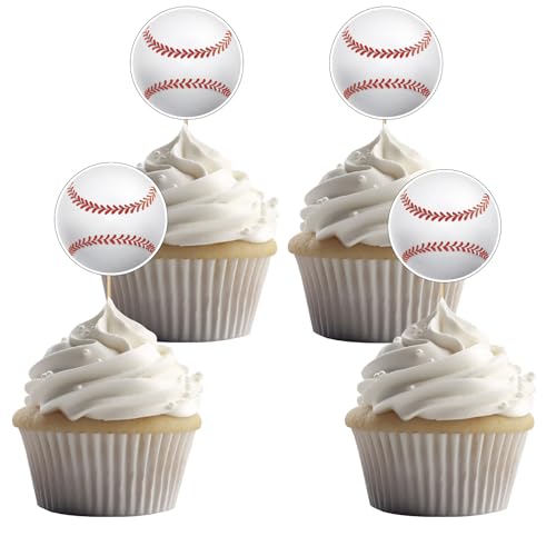 24 Stück Basebälle Cupcake Toppers für Baseball Thema Party und Sport Geburtstag Party Dekoration 24 Stück Basebälle Cupcake Toppers für Baseball Thema Party und Sport Geburtstag Party Dekoration von UVTQSSP