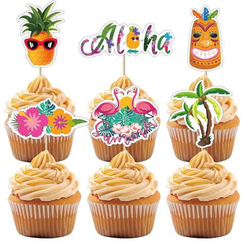 36 Stück Sommer Pool Cupcake Topper, Sommer Thema Kuchen Deko für Hawaii Beach Pool Party Zubehör: Aloha, Flamingos, Kokosnussbaum, Ananas, usw 36 Stück Sommer Pool Cupcake Topper, Sommer Thema Kuchen Deko für Hawaii Beach Pool Party Zubehör: Aloha, Flamingos, Kokosnussbaum, Ananas, usw von UVTQSSP
