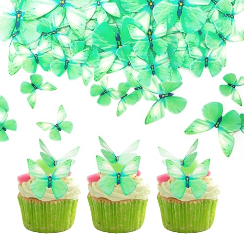 72 Stück Essbare 3D Schmetterling Cupcake Topper, Schmetterlinge Tortendeko für Butterfly Party Hochzeit Baby Dusche Geburtstag, Grün 72 Stück Essbare 3D Schmetterling Cupcake Topper, Schmetterlinge Tortendeko für Butterfly Party Hochzeit Baby Dusche Geburtstag, Grün von UVTQSSP