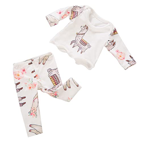 UWEOTYYY 18 Zoll Girl Puppenzubehör, Puppenpyjamas Anzug 18 Zoll Mädchen Alpaka Themen Pyjama Fashion Dolls Kleider Kleidung Mini Casual Outfit Kinder Spielzeug, Puppenkleider, Style2 von UWEOTYYY
