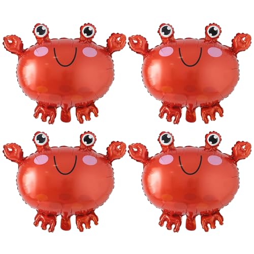UWEOTYYY Crawfish -Luftballons, Partyballons, 4pcs 21x17 -Zoll -Aluminiumfolie Krabbe zum Geburtstag, von UWEOTYYY