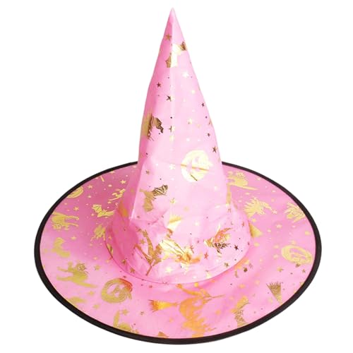 UWEOTYYY Halloween Kostüm Hexenhut, Hexenhut Halloween Party Kostüm Zauberer Frauen Breitkremp Spire Cap, modern von UWEOTYYY