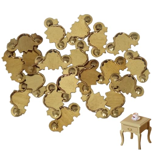 UWEOTYYY Mini -Schublade Zieh 20 Prozent 1:12 Puppenhaus Mini Schubladenknöpfe Metall Goldener Kleiner Knöpfe Miniaturgrenze für Schranktischständer für Puppenhauszubehör, Small von UWEOTYYY