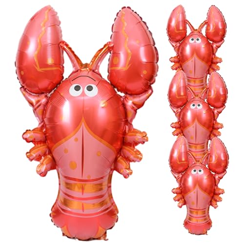 UWEOTYYY Partyballons, 4pcs Crawfish -Luftballons, 31 x 39 Zoll Aluminiumfolie für Geburtstag Babyparty Brautmotivparty, von UWEOTYYY