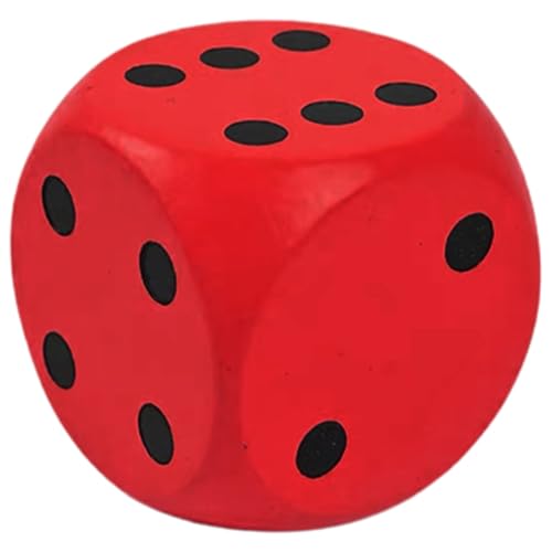 UWEOTYYY Riesenschaum Würfel, großer Schaumschaumwürfel 5, 9 Zoll Soft Giant Red 6 -Sided Water of PU Leder Yard für Brettspiele, um Ihre Glückszahlen für Klassenzimmer zu erhalten von UWEOTYYY