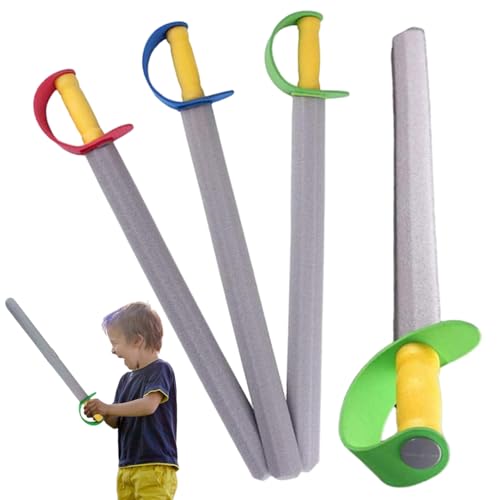 UWEOTYYY Schaumschwert für Kinder 4pcs 21in Long Eva Schwertschwert Spielzeug Sicherheit Weiches wasserdichte Cosplay für Kindergartenleistung Requisiten, Pirat von UWEOTYYY