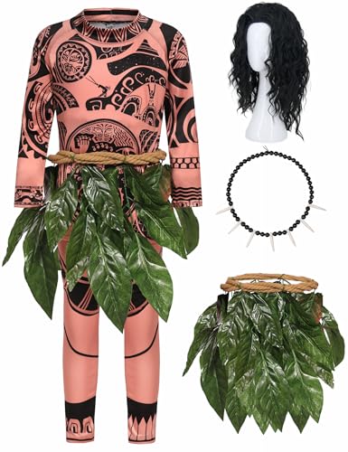 Kinder maui Kostüm Set für Ocean Kostüm Jungen Tattoo T-Shirt Hosen für Karneval Kostüme Geburtstag Outfit UX008L Kinder maui Kostüm Set für Ocean Kostüm Jungen Tattoo T-Shirt Hosen für Karneval Kostüme Geburtstag Outfit UX008L von UWXOZO