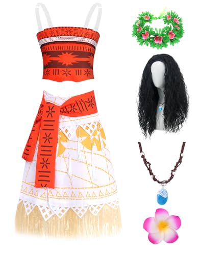 Prinzessin moana Kostüm Kinder Ozean vaiana Kostüm Mädchen Prinzessin Kleid für Faschingskostüme Geburtstagsfeier Dress Up mit Zubehör für Karneval Halloween UX012L Prinzessin moana Kostüm Kinder Ozean vaiana Kostüm Mädchen Prinzessin Kleid für Faschingskostüme Geburtstagsfeier Dress Up mit Zubehör für Karneval Halloween UX012L von UWXOZO
