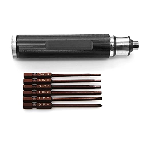 UWYRKSW 6 Im 1 Sechskant Schraubendreher H1,5 2,0 2,5 3,0 Mm Sechskant Schlitz Schraubendreher Werkzeug Kit für RC Modell Auto Boot Flugzeuge, 1 von UWYRKSW