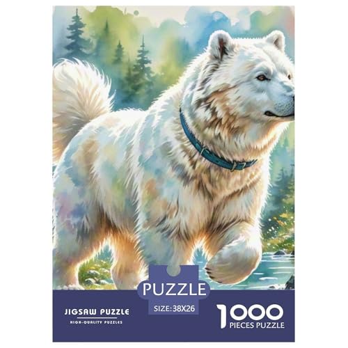 1000 Stück Akita Inu Puzzles Lernspiel Spielzeug Heimdekoration Herausforderndes Hübsches Tier Puzzle Für Damen, Herren, Kinder Ab 14 Jahren 38x26cm/1000pcs von UXINYOUME