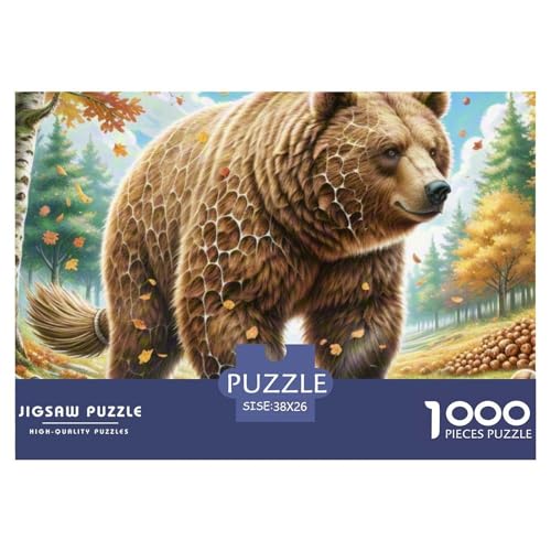 1000 Stück Braun Bär Puzzles Lernspiel Spielzeug Heimdekoration Herausforderndes wildes Tier Puzzle Für Damen, Herren, Kinder Ab 14 Jahren 38x26cm/1000pcs 1000 Stück Braun Bär Puzzles Lernspiel Spielzeug Heimdekoration Herausforderndes wildes Tier Puzzle Für Damen, Herren, Kinder Ab 14 Jahren 38x26cm/1000pcs von UXINYOUME