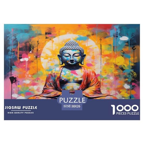 1000 Stück Buddha-Statue Puzzles Lernspiel Spielzeug Wunderschönes DekoRatteteteteion Herausforderndes Zen-Buddhismus Puzzle Für Erwachsene Und Kinder 38x26cm/1000pcs von UXINYOUME