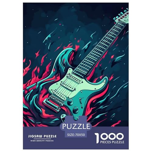 1000 Stück Gitarre Puzzles Perfekt Für Spieleabende Wohnungsdekoration Herausforderndes Musikinstrumente Puzzle Für Erwachsene Und Kinder 70x50cm/1000pcs von UXINYOUME