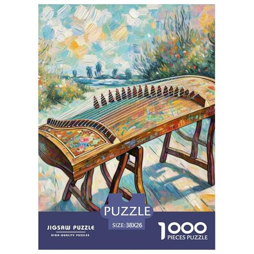 1000 Stück Guzheng Puzzles Perfekt Für Spieleabende Wohnungsdekoration Herausforderndes Musikinstrumente Puzzle Für Erwachsene Und Kinder 38x26cm/1000pcs von UXINYOUME