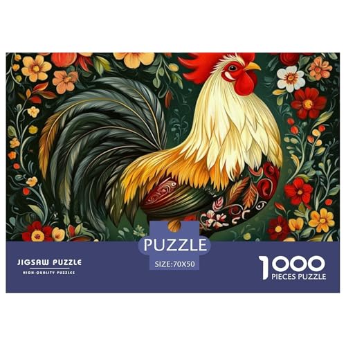 1000 Stück Hahn Puzzles Lernspiel Spielzeug Wohnungsdekoration Anspruchsvolles Tiere Puzzle Für Damen, Herren, Kinder Ab 14 Jahren 70x50cm/1000pcs von UXINYOUME