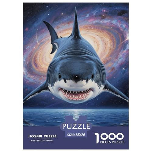 1000 Stück Hai Puzzles Lernspiel Spielzeug Heimdekoration Herausforderndes Féroces bêtes de mer Puzzle Für Damen, Herren, Kinder Ab 14 Jahren 38x26cm/1000pcs von UXINYOUME