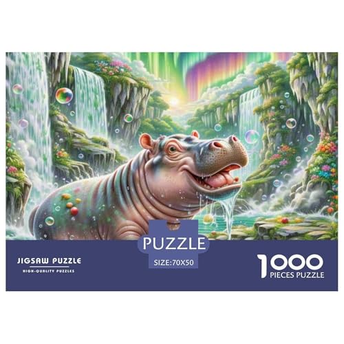 1000 Stück Hippopotamus Puzzles Lernspiel Spielzeug Wunderschönes Dekoration Herausforderndes wildes Tier Puzzle Für Erwachsene Und Kinder 70x50cm/1000pcs 1000 Stück Hippopotamus Puzzles Lernspiel Spielzeug Wunderschönes Dekoration Herausforderndes wildes Tier Puzzle Für Erwachsene Und Kinder 70x50cm/1000pcs von UXINYOUME