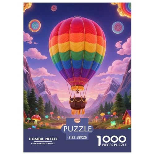 1000 Stück Hot Air Balloon Puzzles Lernspiel Spielzeug Heimdekoration Herausforderndes Dreamy Flying Fairy Puzzle Für Damen, Herren, Kinder Ab 14 Jahren 38x26cm/1000pcs von UXINYOUME