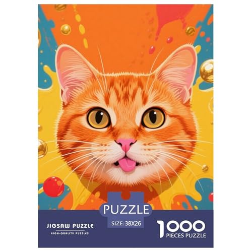 1000 Stück Katze Puzzle Familien-Puzzlespiel Wohnungsdekoration Anspruchsvolles Animaux mignons Puzzle Für Damen, Herren, Kinder Ab 14 Jahren 38x26cm/1000pcs von UXINYOUME