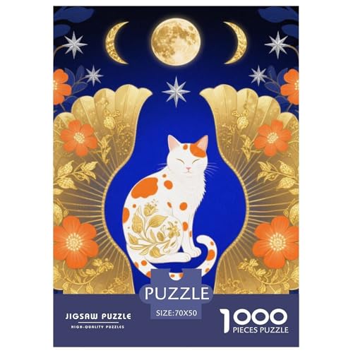 1000 Stück Katze Puzzles Lernspiel Spielzeug Wunderschönes Dekoration Anspruchsvolles Animaux mignons Puzzle Für Damen, Herren, Kinder Ab 14 Jahren 70x50cm/1000pcs von UXINYOUME