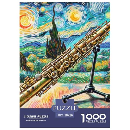 1000 Stück Klarinette Puzzles Lernspiel Spielzeug Wunderschönes Dekoration Herausforderndes Musikinstrumente Puzzle Für Erwachsene Und Kinder 38x26cm/1000pcs von UXINYOUME