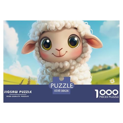1000 Stück Nettes Lamm Puzzles Perfekt Für Spieleabende Wohnungsdekoration Herausforderndes Tiere Puzzle Für Erwachsene Und Kinder 38x26cm/1000pcs von UXINYOUME