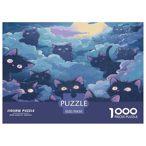 1000 Stück Niedliche Katze Puzzles Lernspiel Spielzeug HeimdekoRatteteteteion Herausforderndes Tiere Puzzle Für Damen, Herren, Kinder Ab 14 Jahren 70x50cm/1000pcs von UXINYOUME
