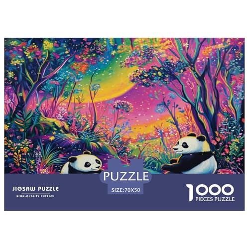 1000 Stück Panda Puzzle Lernspiel Spielzeug Wunderschönes DekoRatteteteteion Herausforderndes Tiere Puzzle Für Damen, Herren, Kinder Ab 14 Jahren 70x50cm/1000pcs von UXINYOUME