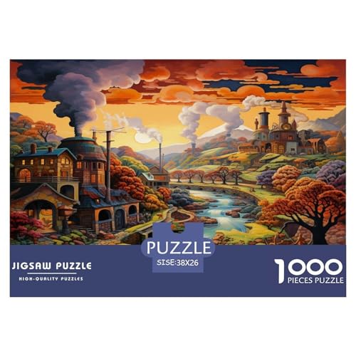 1000 Stück Paradies Puzzles Lernspiel Spielzeug HeimdekoRatteteteteion Herausforderndes Fantasy Stadt Puzzle Für Damen, Herren, Kinder Ab 14 Jahren 38x26cm/1000pcs von UXINYOUME