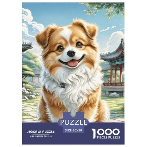 1000 Stück Pekingese Puzzle Lernspiel Spielzeug Wunderschönes Dekoration Herausforderndes Hübsches Tier Puzzle Für Damen, Herren, Kinder Ab 14 Jahren 70x50cm/1000pcs von UXINYOUME