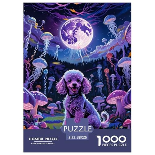 1000 Stück Poodle Puzzles Lernspiel Spielzeug Wunderschönes Dekoration Herausforderndes Cute Hund Puzzle Für Erwachsene Und Kinder 38x26cm/1000pcs von UXINYOUME