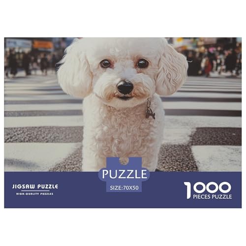 1000 Stück Poodle Puzzles Lernspiel Spielzeug Wunderschönes Dekoration Herausforderndes Hund Puzzle Für Erwachsene Und Kinder 70x50cm/1000pcs von UXINYOUME