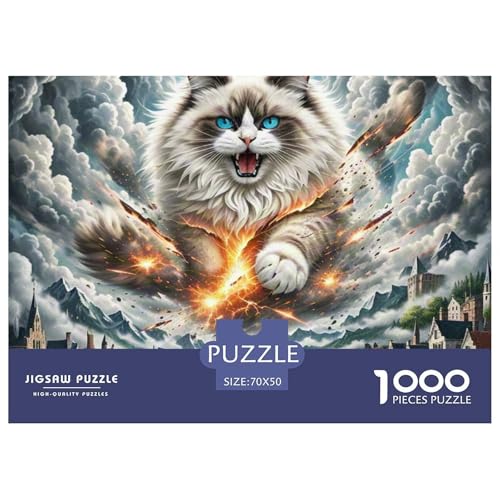 1000 Stück Ragdoll Puzzles Perfekt Für Spieleabende Wohnungsdekoration Herausforderndes Katze Puzzle Für Erwachsene Und Kinder 70x50cm/1000pcs von UXINYOUME