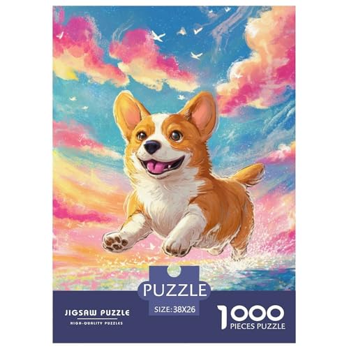 1000 Stück Süßer Hund Puzzle Lernspiel Spielzeug Wunderschönes Dekoration Herausforderndes Hübsches Tier Puzzle Für Damen, Herren, Kinder Ab 14 Jahren 38x26cm/1000pcs von UXINYOUME