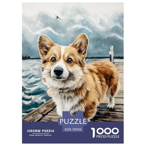 1000 Stück Süßer Hund Puzzle Lernspiel Spielzeug Wunderschönes Dekoration Herausforderndes Hübsches Tier Puzzle Für Damen, Herren, Kinder Ab 14 Jahren 70x50cm/1000pcs von UXINYOUME