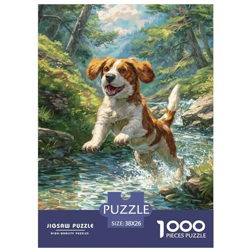 1000 Stück Süßer Hund Puzzle Perfekt Für Spieleabende Heimdekoration Herausforderndes Hübsches Tier Puzzle Für Damen, Herren, Kinder Ab 14 Jahren 38x26cm/1000pcs von UXINYOUME