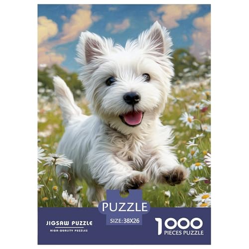 1000 Stück Süßer Hund Puzzles Lernspiel Spielzeug Heimdekoration Herausforderndes Hübsches Tier Puzzle Für Damen, Herren, Kinder Ab 14 Jahren 38x26cm/1000pcs von UXINYOUME